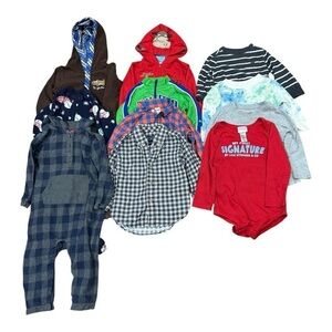 Clothing Lot Toddler Boys 18-24M 2T 11 Pc PUMA Levis Hoodies Shirts Pajamas